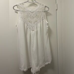 White laced Free People Romper